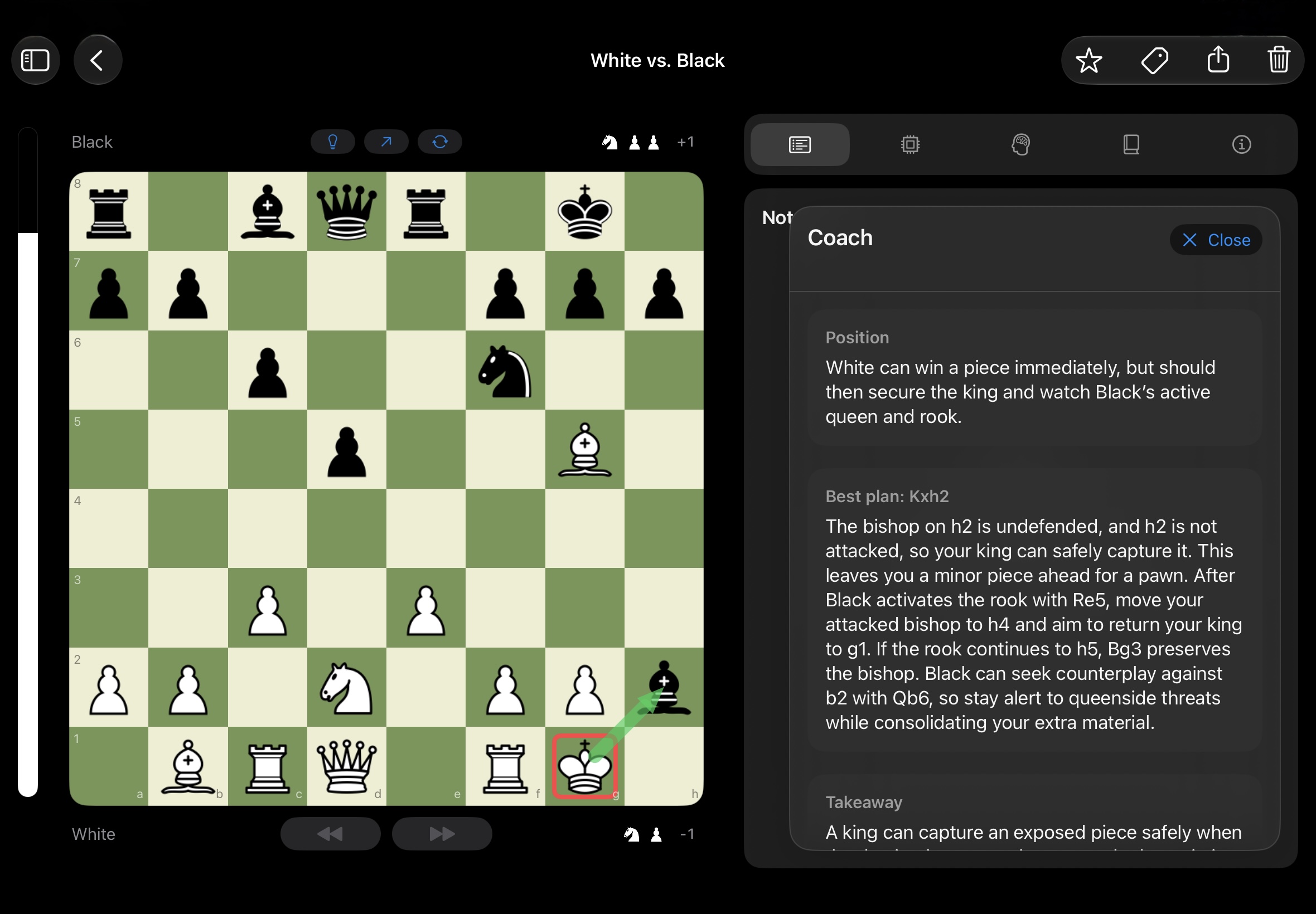 Chessory: die Lampe über dem Brett und die Coach-Analyse